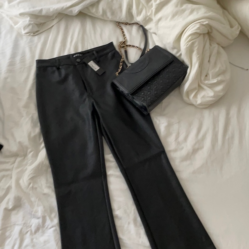 Straight leg/ bit flare leather pants from Motel!
